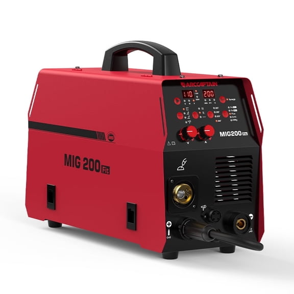 ARCCAPTAIN MIG Welder 6-in-1, MIG200 FIT , Synergic Control for Easy Setup, Gas/Flux Core MIG, TIG, Stick, Spot Welding