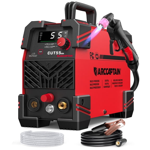 ARCCAPTAIN Plasma Cutter 55A Smart APP Control Blowback Pilot Arc 120V 240V Dual Voltage Metal Cutting Machine