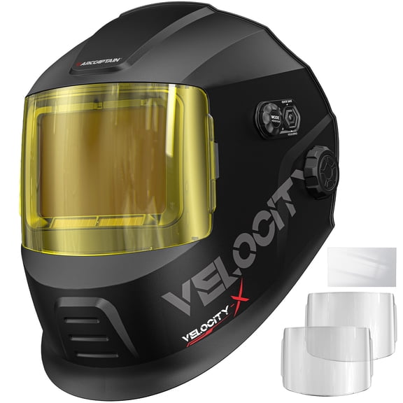 ARCCAPTAIN Auto Darkening Welding Helmet, 4.6"x3.2" Large View Welding Mask with True Color 1/1/1/1, Intelligent Auto-Shade Hood for MIG TIG Arc