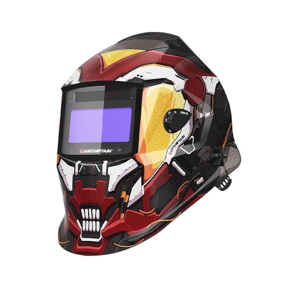 ARCCAPTAIN Auto Darkening Welding Helmet, True Color, 1/1/1/1 Optical Clarity, Large Viewing Screen, Lightweight, Solar & Lithium Powered, Multi-Mode Operation