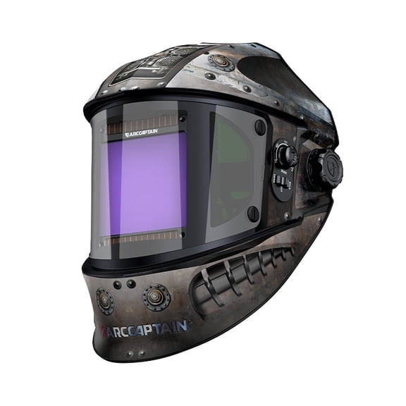 ARCCAPTAIN Auto Darkening Welding Helmet, True Color, 180° Panoramic Wide View, Viewing Screen, Solar Powered, for Welding Grinding Cutting Work