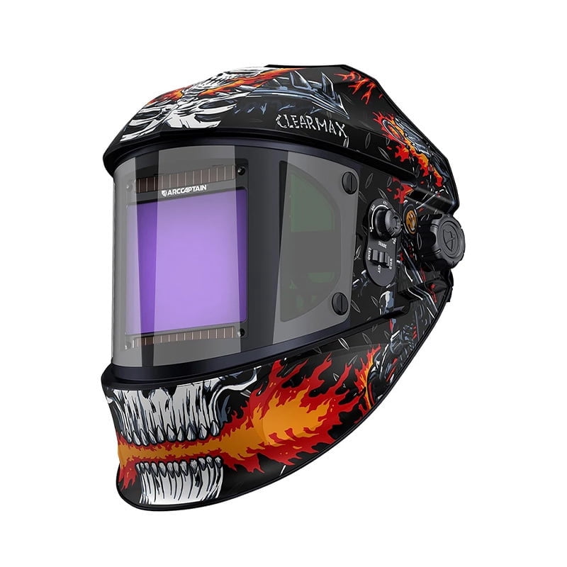 ARCCAPTAIN Auto Darkening Welding Helmet, True Color, 184° Panoramic Wide View, Viewing Screen, Solar Powered, for Welding Grinding Cutting Work
