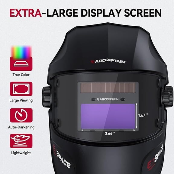 ARCCAPTAIN Auto Darkening Welding Helmet with True Color View, 1/1/1/1 Optical Clarity, 4 Modes (TIG/MIG/ARC), 1/25000s Fast Response