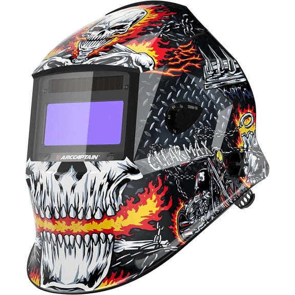 ARCCAPTAIN Welding Helmet Auto Darkening, Large View Welding Hood Mask True Color with Top Optical Clarity