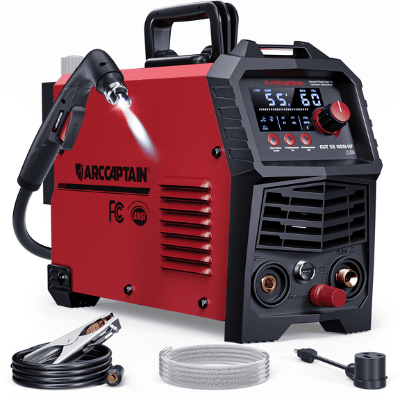 ARCCAPTAIN Plasma Cutter, 55Amp Non-HF Pilot Arc Plasma Cutting Machine,18mm (11/16") Clean Cut, 25mm Max Cut