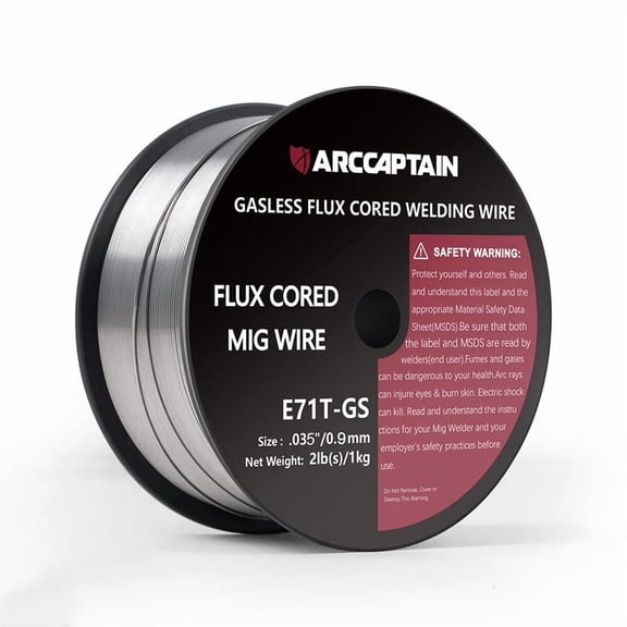 ARCCAPTAIN E71T-GS .035" Flux Core Welding Wire, Gasless, Smooth Arc, Low Spatter, For Rusty/Dirty Surfaces, Waterproof Packaging