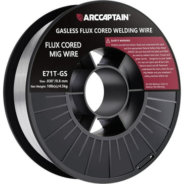 ARCCAPTAIN Flux Core Welding Wire .030, E71T-GS 030" MIG Welding Wire Gasless Low Splatter 10Lbs, Mild Carbon Steel Compatible With Lincoln Miller Forney Harbor Welder 4.5KG