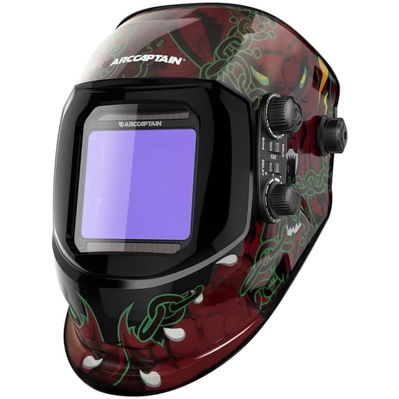 ARCCAPTAIN Auto Darkening Welding Helmet, 1/1/1/1 True Color MIG TIG Hood, 3.94"x3.66" Large Viewing Screen