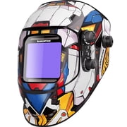 ARCCAPTAIN Auto Darkening Welding Helmet, 3.94"x3.66" Large View True Color Welder Hood