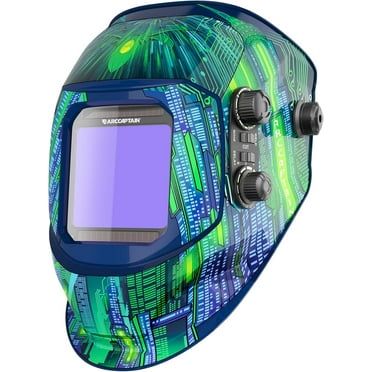 ARCCAPTAIN Large Viewing Screen Welding Helmet True Color Auto Darkening Solar Powered 4 Arc Sensor Welding Hood, Wide Shade 4-5/5-9/9-13 for ARC TIG MIG Welding Mask(Bloodshed Design)