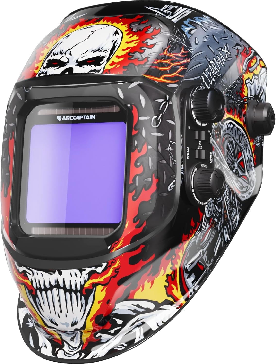 ARCCAPTAIN Large View Auto Darkening Welding Helmet True Color,Skeleton