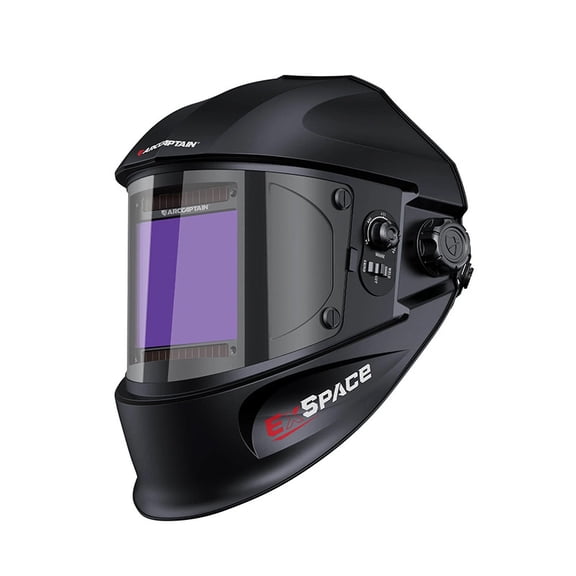 ARCCAPTAIN Lightweight Welding Helmet with True Color, 1/1/1/1 Optics, Extra-Large Viewing Screen, Solar Power, Adjustable Headgear
