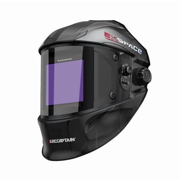 ARCCAPTAIN Lightweight Welding Helmet with True Color, 1/1/1/1 Optics, Extra-Large Viewing Screen, Solar Power, Adjustable Headgear