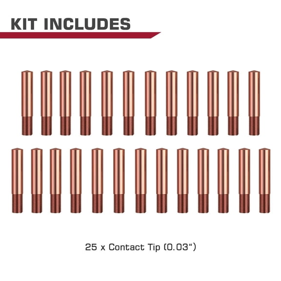 ARCCAPTAIN Lincoln MIG Welder Nozzle Replacement Kit, High Conductivity, 25-Piece Set, Suitable for Professional Welding