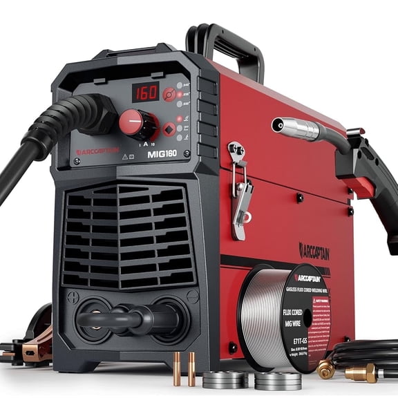 ARCCAPTAIN MIG Welder,160A 4-in-1 Dual Voltage Welder, Gas MIG/Gasless MIG/Lift TIG/MMA Stick Welder,Welder Machine with Synergy for Beginner IGBT Inverter Portable Welder