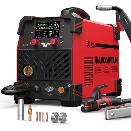 ARCCAPTAIN 6 in 1 MIG Welder Multiprocess 200A 110V/220V 1-Pack