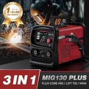 ARCCAPTAIN MIG Welder, 3-in-1 Welder Machine Flux Core/MMA/Lift TIG, 110V 130Amp Portable Welding Machine