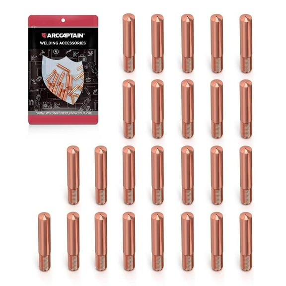 ARCCAPTAIN MIG Welding Contact Tips High Conductivity Durable Easy to Install, Compatible with M-10/15/25/40 Guns, 25-Pack, 0.035