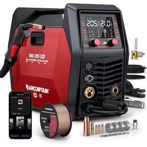 ARCCAPTAIN 205A Multi-Process MIG Welder, 6 in 1 Gas MIG/Gasless Flux MIG/MMA Stick/Lift TIG/Spot Welding/Spool Gun, App Control