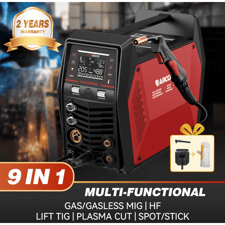 ARCCAPTAIN Welder and Plasma Cutter Combo, 205A Multi-Process Welding Machine,Smart APP Control 110V/220V Dual Voltage
