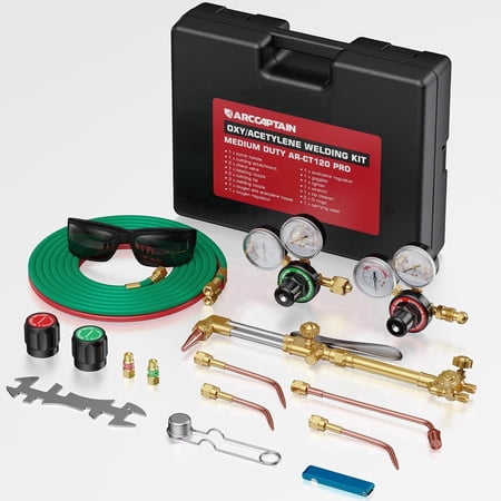 ARCCAPTAIN Oxy Acetylene Torch Kit, Medium Duty Welding Cutting, with Check Valves, Hose, Regulator Gauges, Cutting Tip, 3 Welding Tips, Storage Case price history and forecast - ARCCAPTAIN