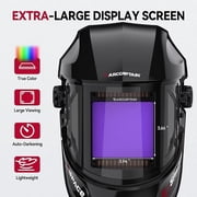 ARCCAPTAIN Panoramic Auto Darkening Welding Helmet with 180  Side View, 4 Arc Sensors, 1/1/1/1 True Color, Wide Shade 4/5-9/9-17, Solar Powered for TIG MIG ARC & Cutting