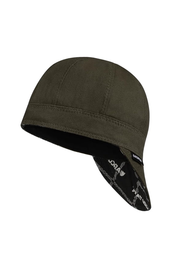 Reversible Welding Cap – 8-Panel Protective Fireproof Cotton Cap, 10 oz Heat-Resistant, Brown, Size 7 1/4 (Multiple Sizes Available) for Men & Women