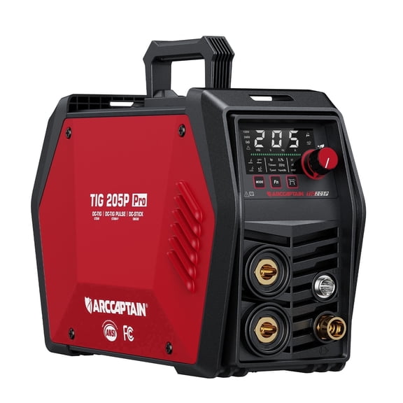 ARCCAPTAIN iControl TIG 205P Pro Welder , APP Control, 5 in 1 DC/Pulse/Lift/Spot TIG & Stick, 120V/240V , Large LED Display, 2T/4T