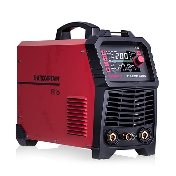ARCCAPTAIN TIG Welder AC/DC 200A with Pulse, 7-in-1 Multiprocess Welding Machine, Square/Triangular Wave, AC/DC TIG/Stick/MMA/Spot, 110V/220V