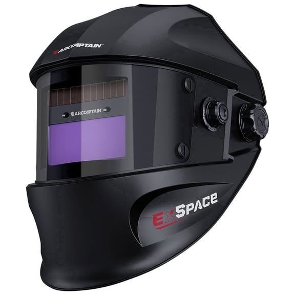 ARCCAPTAIN Auto Darkening Welding Helmet, 3.64"x1.67" Large View Welder Hood, 4 Sensors True Color, EXSpace-S
