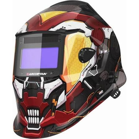 ARCCAPTAIN Welding Helmet Auto Darkening, Large View Welding Hood Mask True Color with Top Optical Clarity