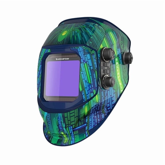 ARCCAPTAIN Welding Helmet, Large Viewing Screen, True Color Auto Darkening, DIN 21 UV/IR Protection, Lightweight