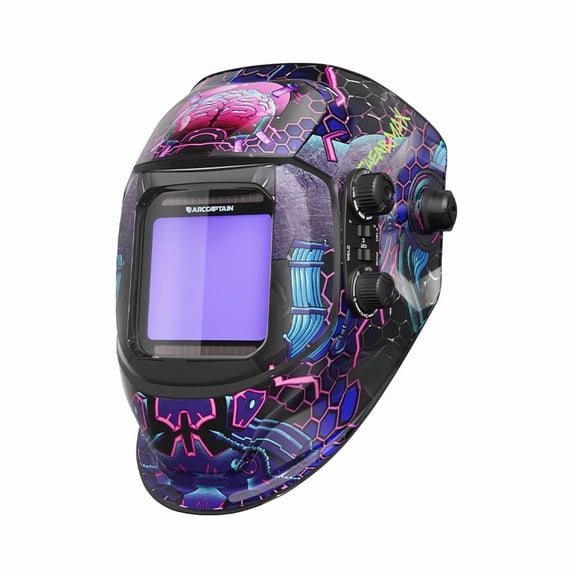 ARCCAPTAIN Welding Helmet, Large Viewing Screen, True Color Auto Darkening, DIN 22 UV/IR Protection, Lightweight