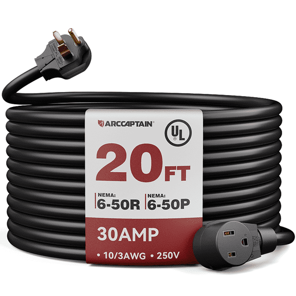 ARCCAPTAIN Welding Machine Extension Cord, Copper Core, 30 Amps, 220 Volts