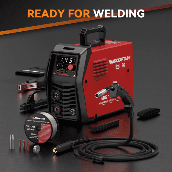 ARCCAPTAIN Welding Machine Gasless MIG Welder Flux MIG/MMA Stick/Lift TIG, 3 in 1 Welder Machine with Synergy