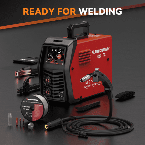 ARCCAPTAIN MIG Welder, 145A 3 in 1 Professional Welder Machine Gasless MIG Welder Flux MIG/MMA Stick/Lift TIG Welding Machine, APP Control