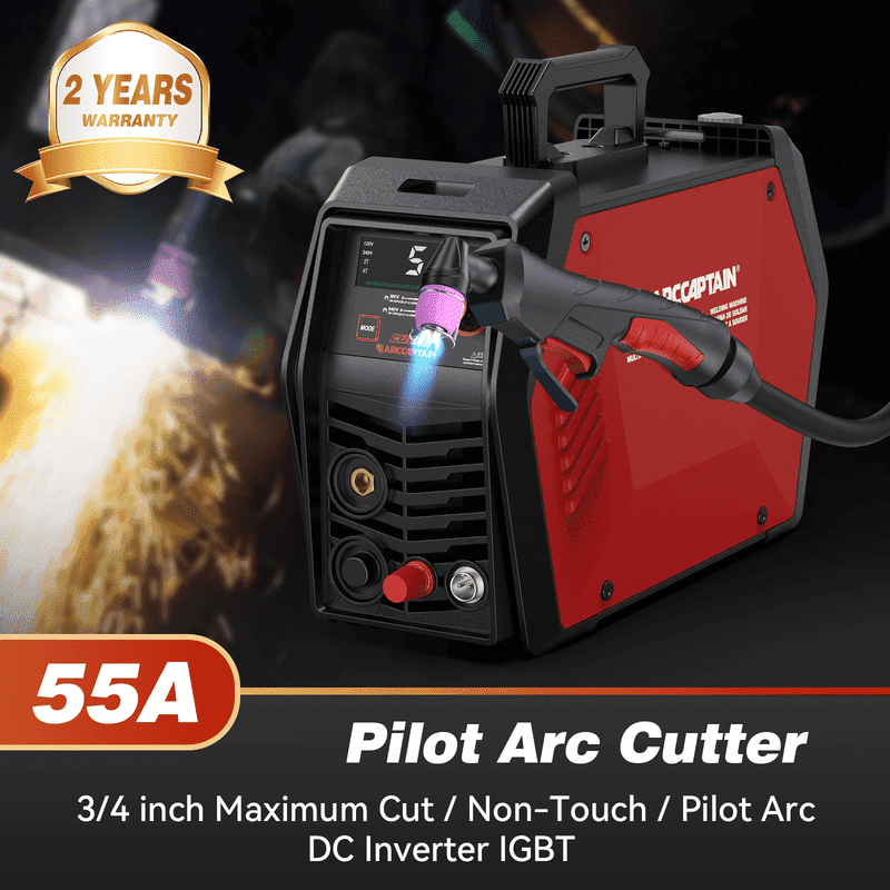 ARCCAPTAIN iControl Cut55 Pro Non-Touch Pilot Arc Plasma Cutter, w/ APP Control, 110V/220V, 3/4 inch Maximum Cut, DC Inverter IGBT, LED Display and 2T/4T