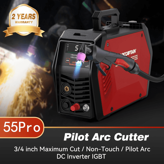 ARCCAPTAIN iControl Cut55 Pro Non-Touch Pilot Arc Plasma Cutter, w/ APP Control, 110V/220V, 3/4 inch Maximum Cut, DC Inverter IGBT, LED Display and 2T/4T