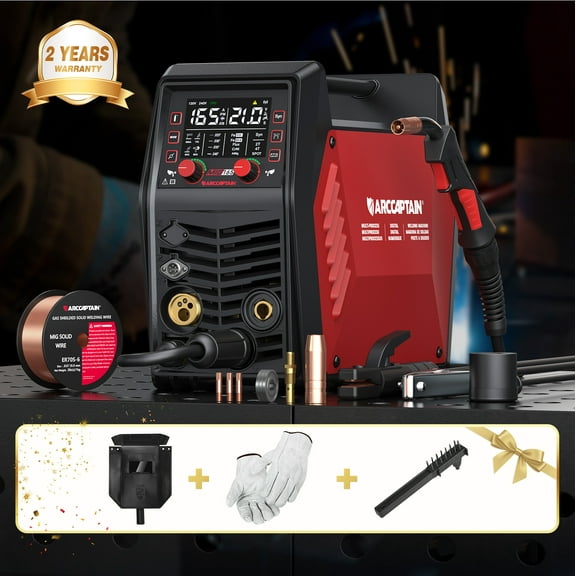 ARCCAPTAIN iControl MIG165 Pro 165A 6-in-1 Welder with APP, Gas/Gasless MIG, Stick, TIG, Spot & Spool Gun Ready, 120V/240V Dual Voltage