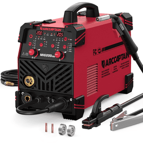 ARCCAPTIAN MIG Welder Machine 200Amps 6-in-1 Multi-Process Welding Machine Gas MIG/ Flux Core MIG/ Lift TIG/ MMA/ Spot/ Spool Gun MIG Portable Welding Equipment