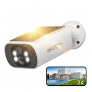 ARCCTV 2K Solar Security Camera Wireless Outdoor, Home Surveillance Camera with Embedded Solar Panel, Night Vision&Waterproof,2-Way Audio,2.4G/5G WiFi