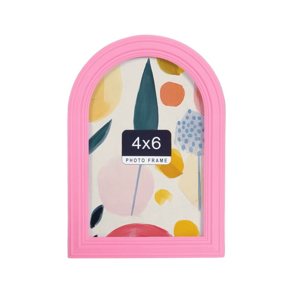 DesignOvation 4x6 Arch Pink Decorative Tabletop Picture Frame