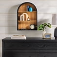 thumbnail image 1 of Better Homes & Gardens 20-Inch Arch Floating Shelf in Black Wood and Light Honey Finish, 1 of 12