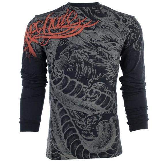 ARCHAIC BY AFFLICTION Men's T-Shirt Dragon Rage Biker MMA