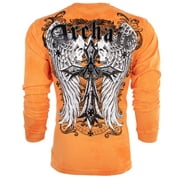 ARCHAIC BY AFFLICTION Men's T-Shirt L/S LUSTROUS Biker MMA