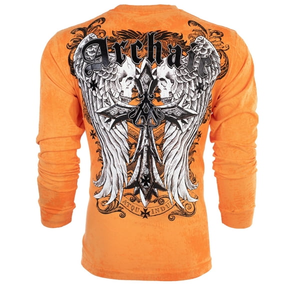 ARCHAIC BY AFFLICTION Men's T-Shirt L/S LUSTROUS Biker MMA