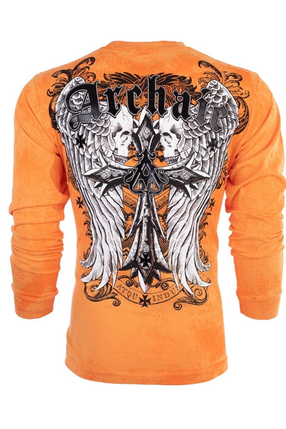 BY AFFLICTION Men's T-Shirt L/S LUSTROUS Biker MMA