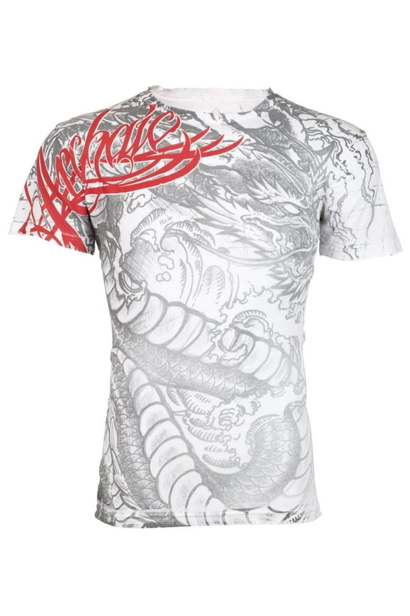 BY AFFLICTION Men's T-Shirt S/S DRAGON RACE Biker MMA