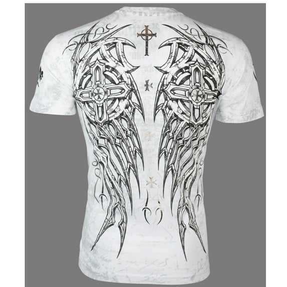 ARCHAIC BY AFFLICTION Men's T-Shirt S/S SPIKE WINGS Biker MMA