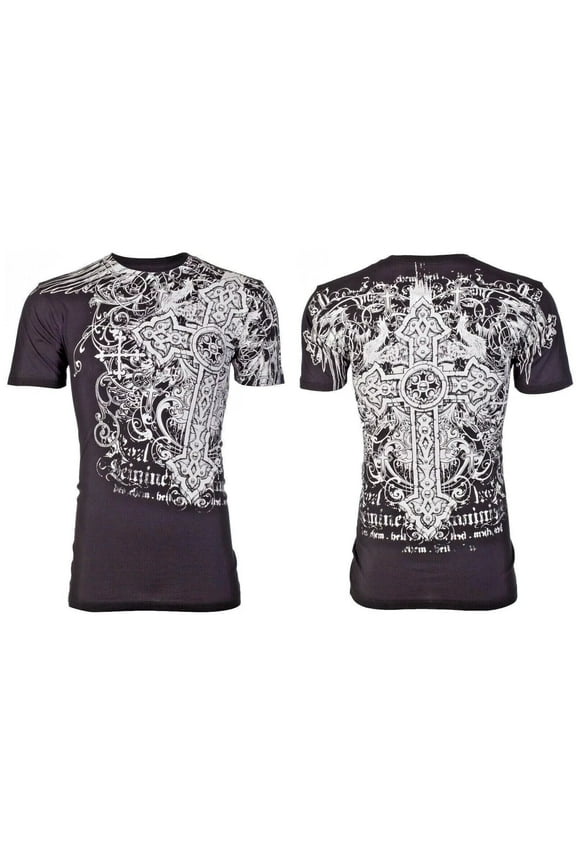 by AFFLICTION Black SUDDEN IMPACT Short Sleeve Y2K MMA Elite T-shirt NWT